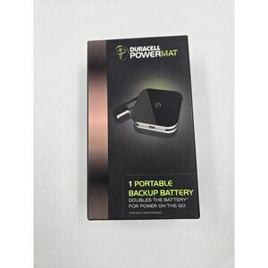 Duracell Powermat Portable Backup Battery 1850mAh Micro USB Apple 30-Pin Black
